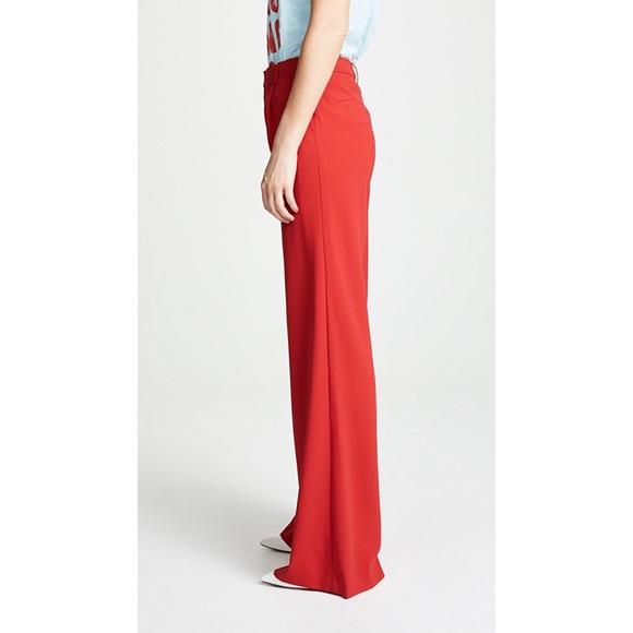 NWT Alice+Olivia High Waist Red Wide Leg Eric pant - Picture 3 of 8